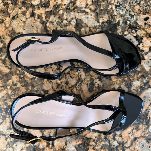 NEW STUART WEITZMAN Black Align Stiletto Sandal - Picture 6 of 9